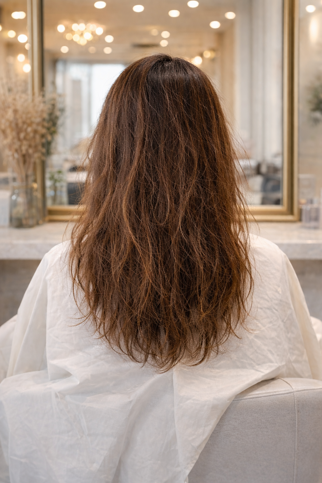 施術前の髪
